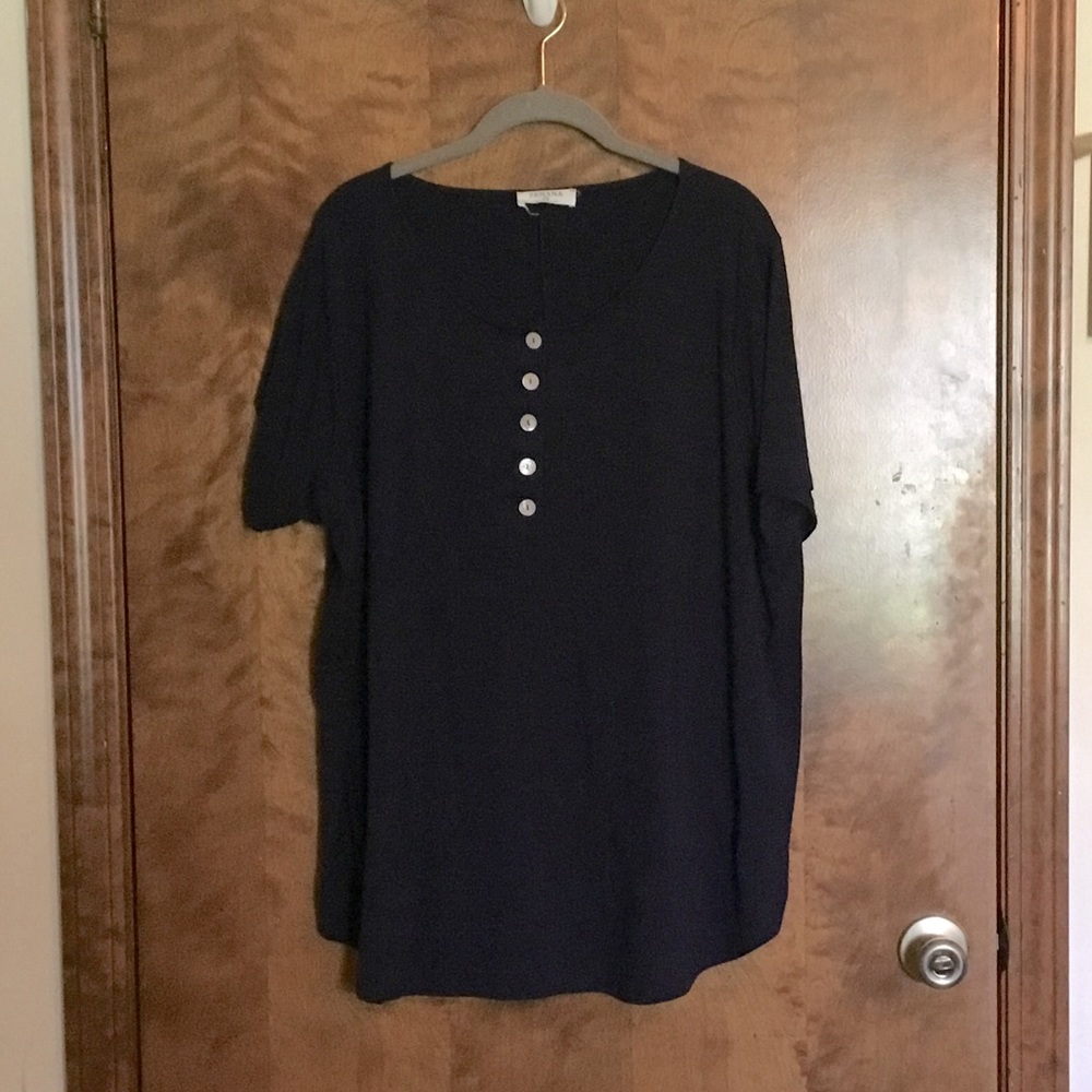 Size 3X, Zenana, Dark Navy Blue Women’s Blouse, Plus Size